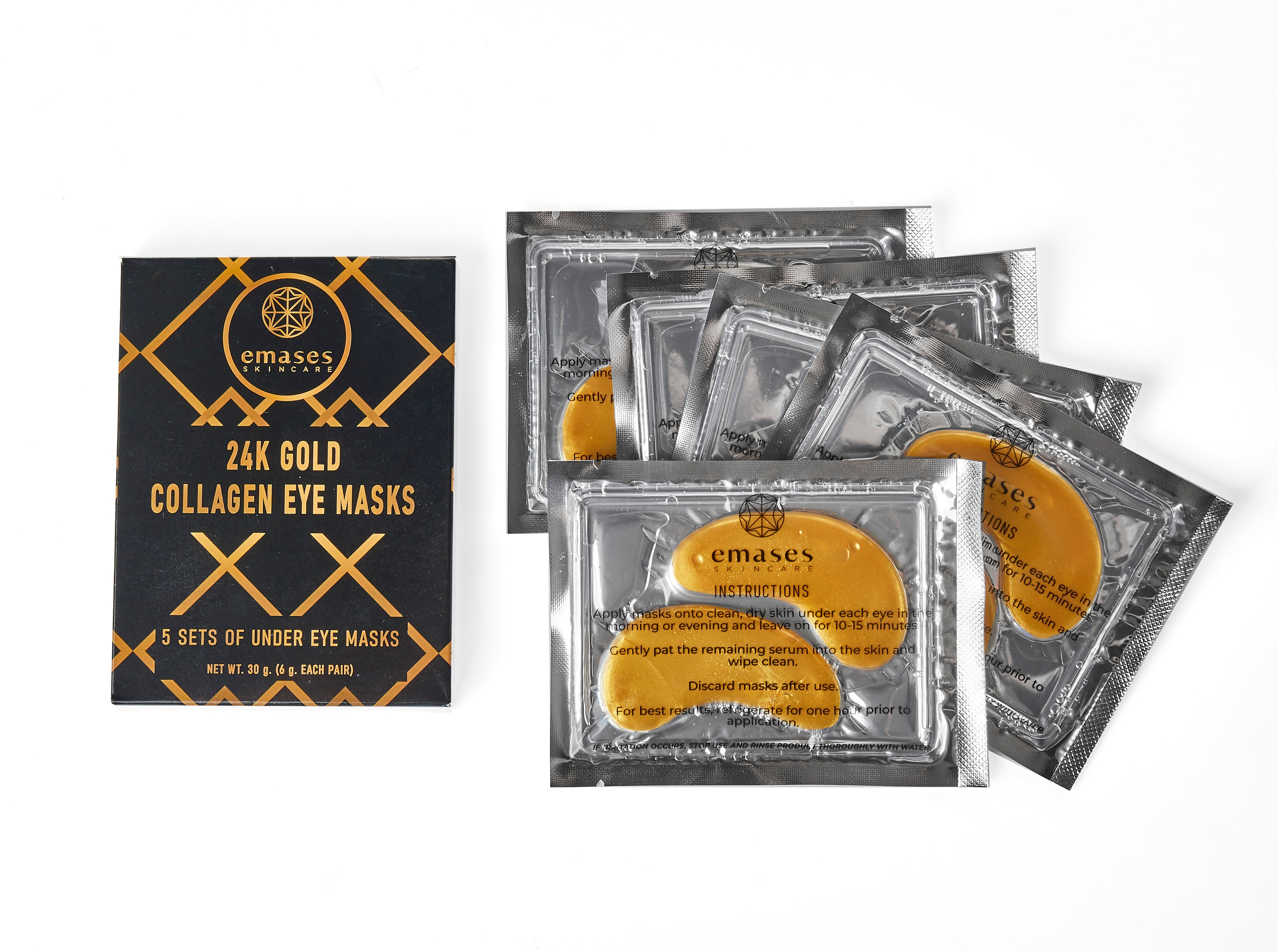 Emases Skincare 24k Gold Collagen Eye Masks - Set of 5