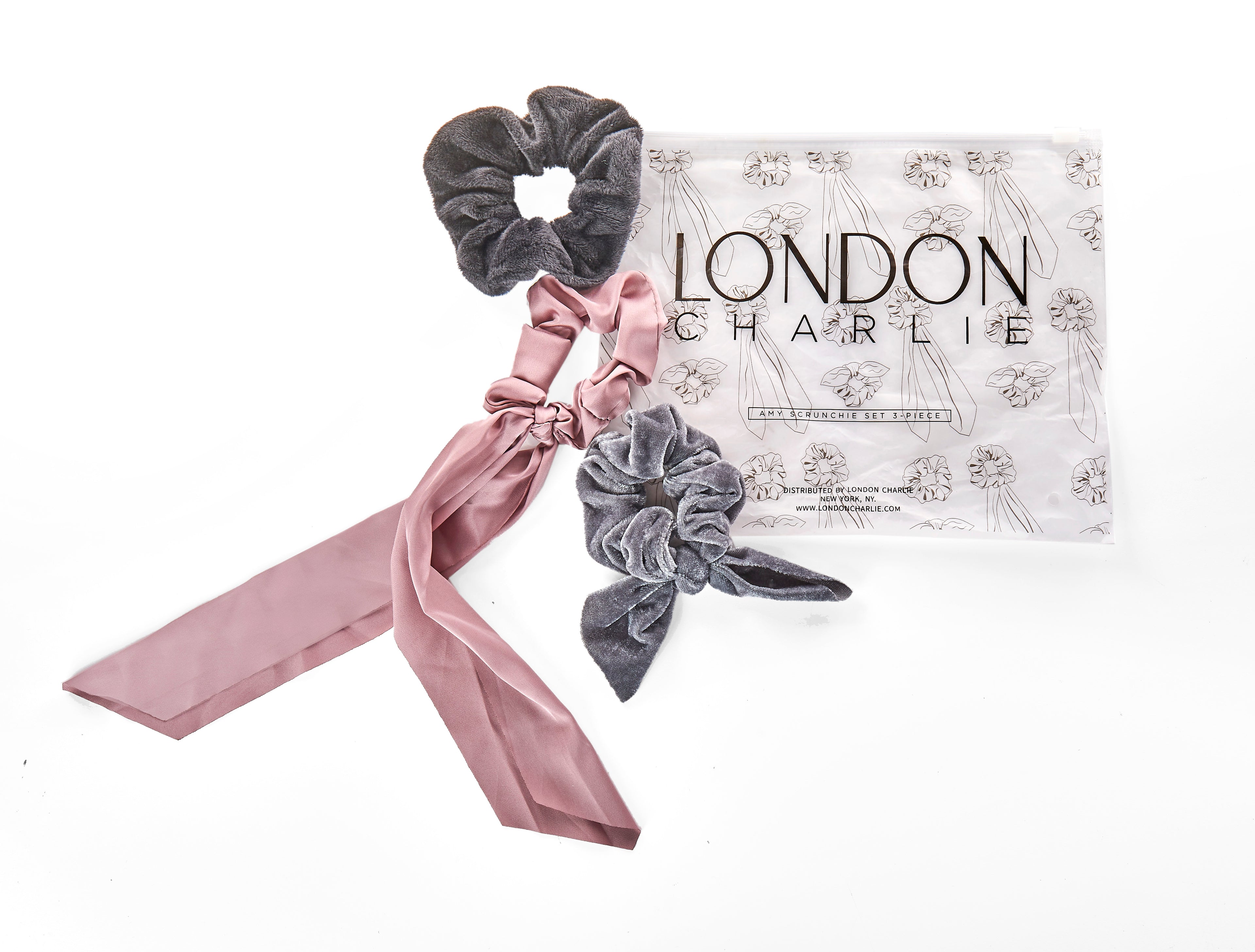 London Charlie 3 Piece Scrunchie Set