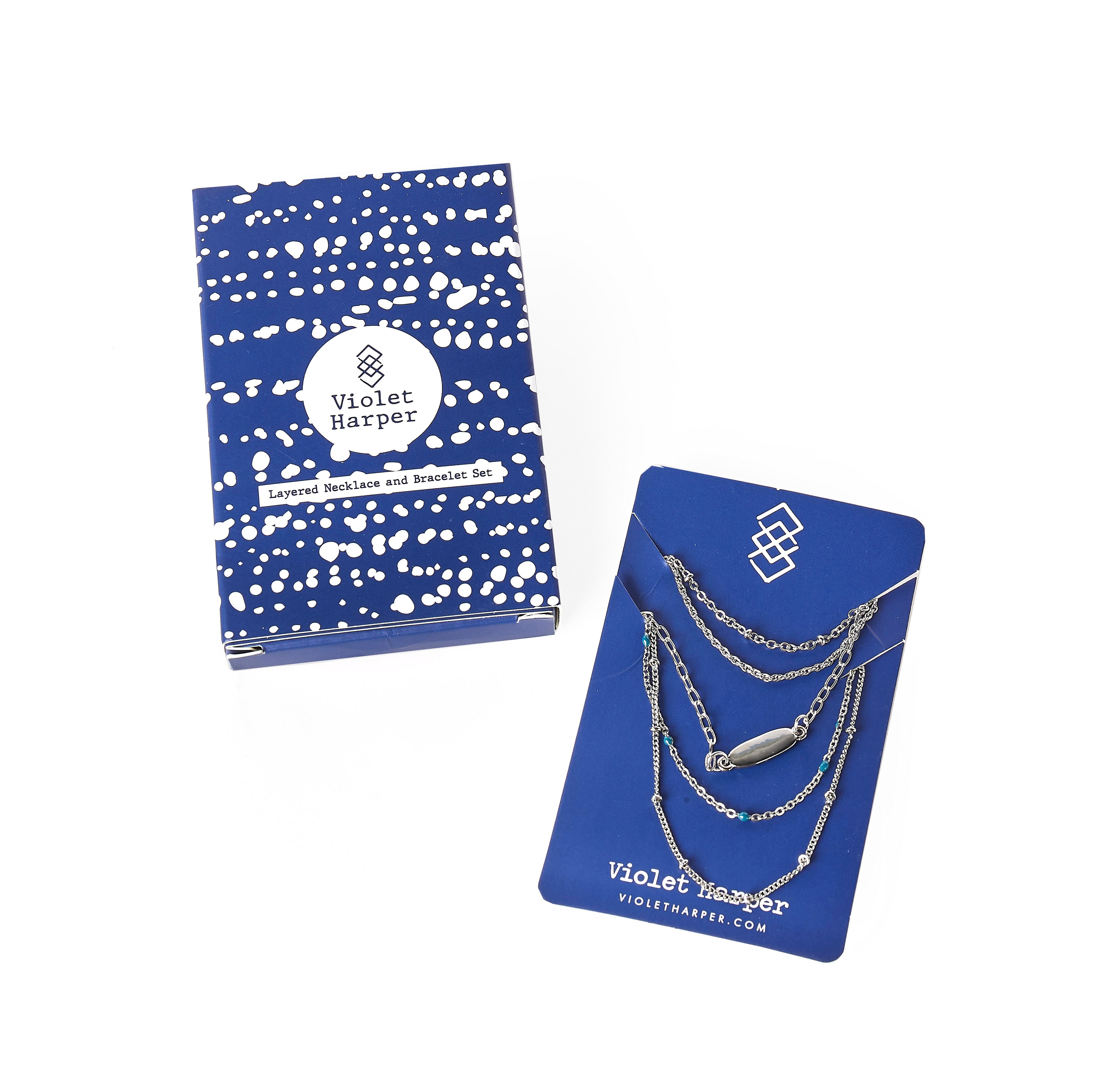 Violet Harper Isabella Beaded Layered Necklace + Bracelet Set