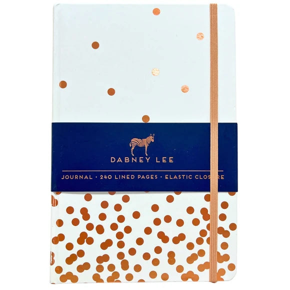 Dabney Lee Rose Gold Confetti Journal with Elastic Closure